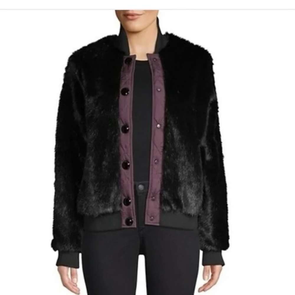 🎉2X HOST PICK🎉 Hunter Faux Fur w/Contrast Placket Bomber Jacket - Picture 7 of 8